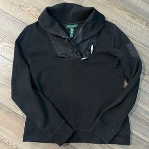 Lauren Ralph Lauren Black Hooded Pullover Sweater Womens Medium